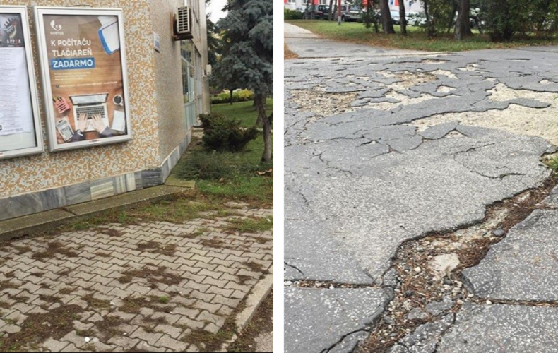Na zlé stavy chodníkov v Seredi začal upozorňovať aj profil na Instagrame