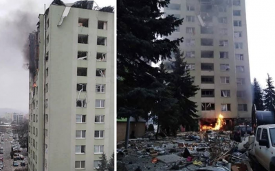 Katastrofický výbuch plynu otriasol celým Prešovom. Hrozí pád 12-poschodového paneláku. Na mieste zasahujú desiatky záchranárov