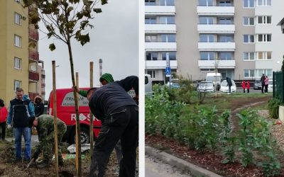 Zelené finále projektu Sereď 2.0. Susedia si spoločne vysadili stromy a skrášlili sídlisko