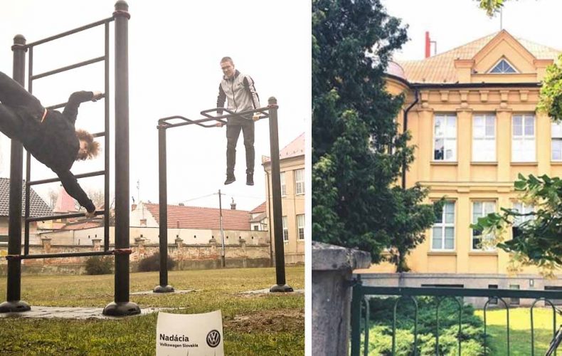Seredské gymnázium získalo nové workoutové ihrisko vďaka Nadácii Volkswagen Slovakia