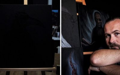 Seredčan Miroslav Čirka namaľoval tajomný obraz len čiernou farbou. To, čo na ňom uvidíte, vás dostane!