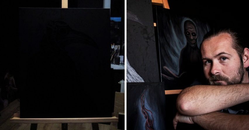 Seredčan Miroslav Čirka namaľoval tajomný obraz len čiernou farbou. To, čo na ňom uvidíte, vás dostane!