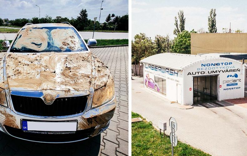 V autoumyvárni Pedant v Seredi sme za pár eur dokázali umyť takto špinavé autá. Výsledok je perfektný a trvalo to iba niekoľko minút
