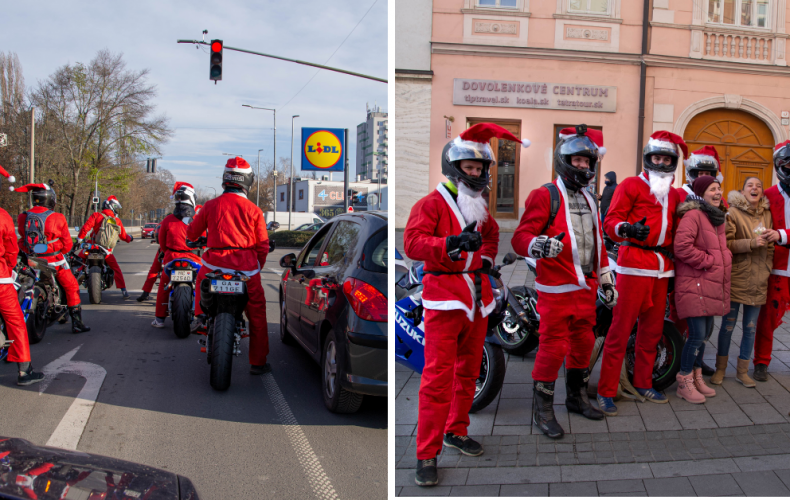 Aj Sereďou sa včera prehnala partia záhadných Mikulášov na motorkách