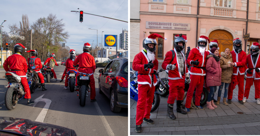 Aj Sereďou sa včera prehnala partia záhadných Mikulášov na motorkách