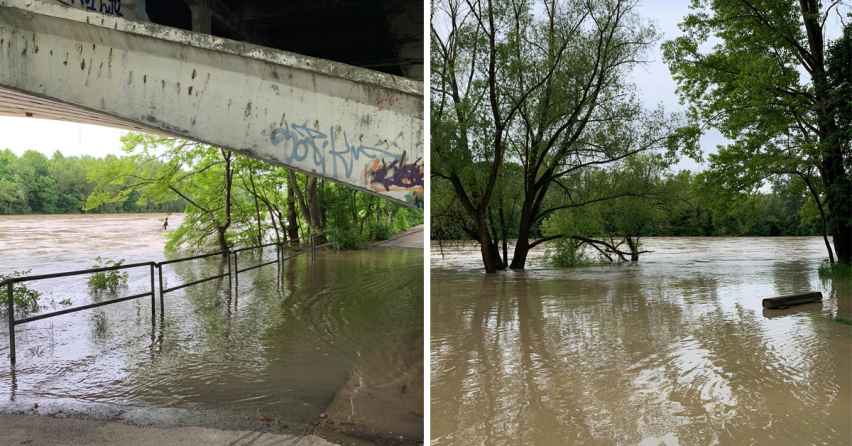 Rieka Váh sa následkom intenzívneho dažďa na niektorých miestach už vylieva. Seredčania, chráňte svoj majetok