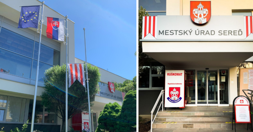 Mestský úrad v Seredi sa pridal ku štrajkovej pohotovosti. Vlajky sú stiahnuté na pol žrde