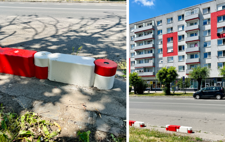 Parkovisko na ulici M. R. Štefánika v Seredi sa dočkalo nových zábran s moderným vzhľadom. Ich farba sa napriek kritike nezmenila