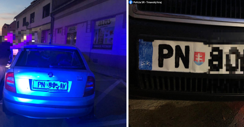Seredskí policajti zažili zaujímavý prípad. Chytili vodiča bez oprávnenia s nakreslenými poznávacími značkami