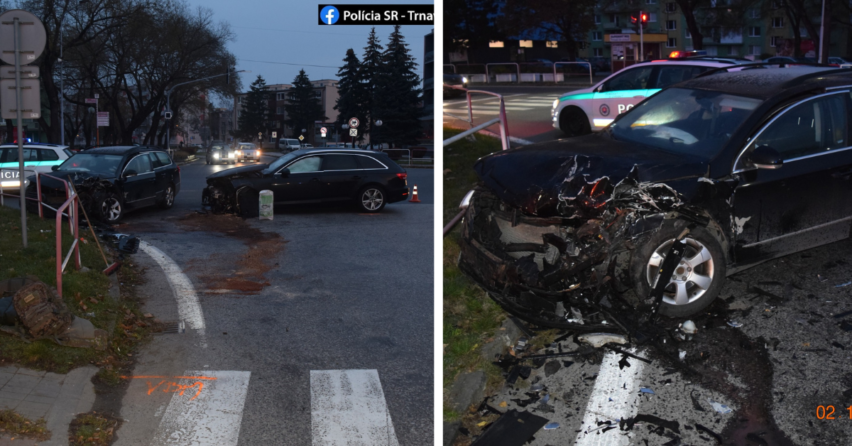 Ranná nehoda uprostred Serede skončila hospitalizáciou oboch vodičov v nemocnici. Čo sa stalo?