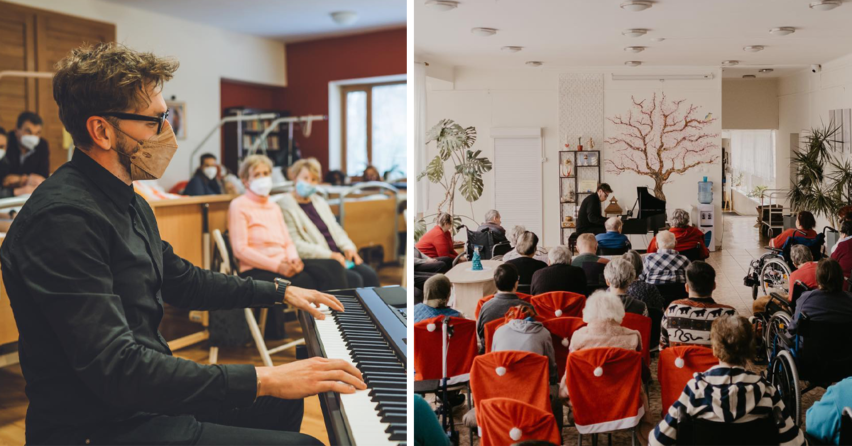 Klavirista Norbert Daniš zo Serede sa objavil v relácii TA3. Seniorov v domovoch dôchodcov potešil dobročinnými koncertami