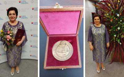Veľkú medailu sv. Gorazda si prevzala PaedDr. Mariana Kamenská, učiteľka z Obchodnej akadémie v Seredi