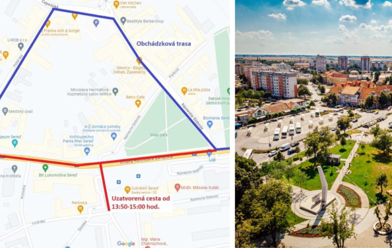 Ulica M. R. Štefánika a Námestie slobody bude od križovatky pri mestskom úrade až po križovatku pri Lidli uzatvorená