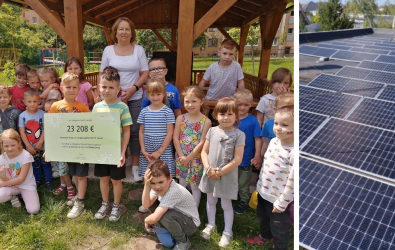 Materská škola na Komenského ulici získala grant na fotovoltaické panely vo výške 23 208 eur