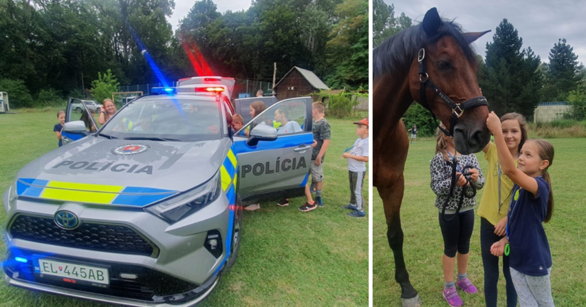 Galantskí policajti potešili deti v letnom tábore v Seredi ukážkami svojej práce aj policajnej techniky
