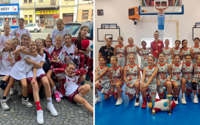Mladšie minižiačky BK Lokomotíva Sereď na turnaji v Kyjove vybojovali zlaté medaile