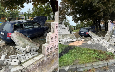 Mladý 19-ročný vodič skončil s autom za múrom materskej školy. Škodu predbežne vyčíslili na 4000 eur
