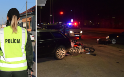 Počas zrážky auta a motocykla v Seredi si mladý motorkár vážne poranil nohu. Alkohol ako príčinu polícia vylúčila