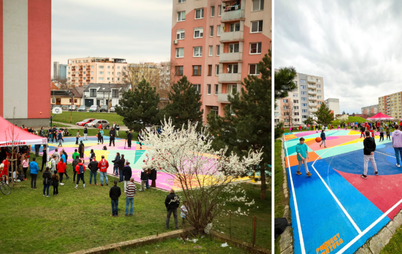 Farebné športovisko na Mlynárskej má za sebou slávnostné otvorenie. Sereď sa stala súčasťou jedinečného projektu