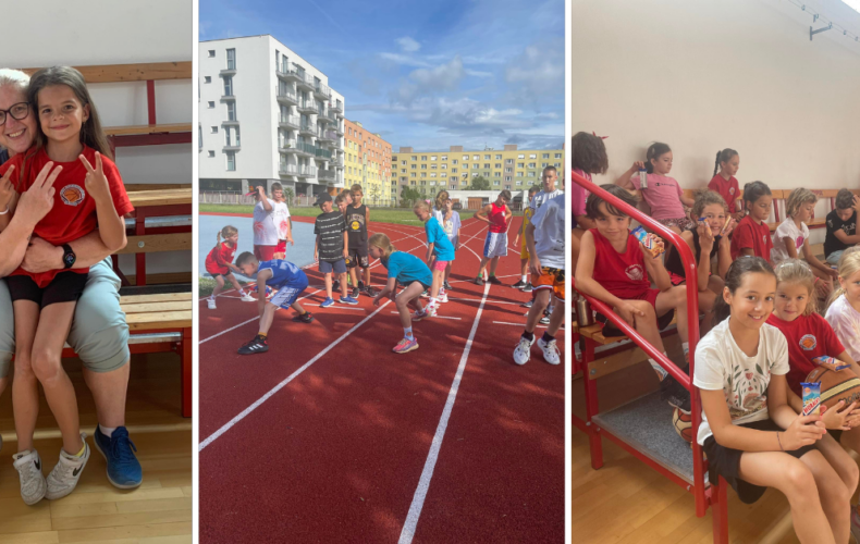 Prvý turnus letného kempu LokoSereď 2024 pre najmladších basketbalistov a basketbalistky majú deti radostne za sebou