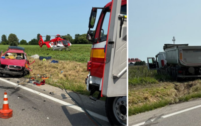 Tragická čelná zrážka osobného auta s nákladným pri Veľkej Mači si vyžiadala ľudský život