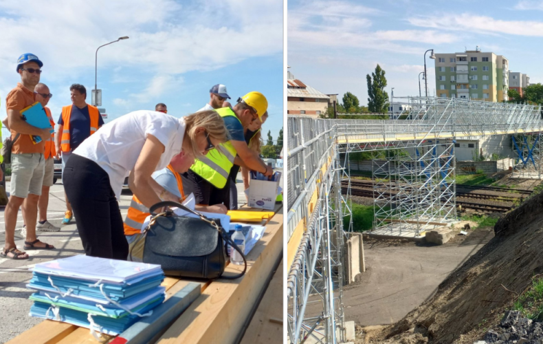 Dočasná lávka pre peších pri uzatvorenom moste v Seredi prešla kolaudačným konaním. Otvoriť by ju mali 25. augusta