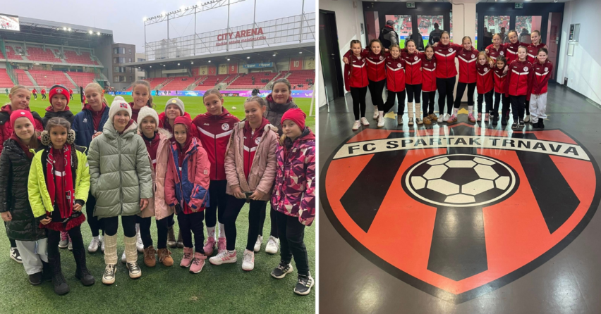 Najmladšie hádzanárečky HK Slávie Sereď zažili veľký futbalový deň v Trnave